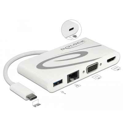 Docking Station USB Type-C 3.1  HDMI 4K 30 Hz, VGA, LAN, USB PD