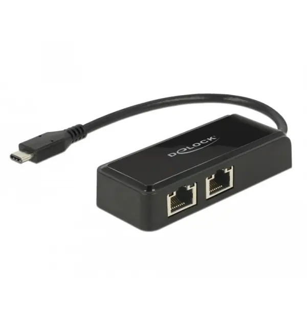 USB Typ-C Adapter - 2x Gigabit LAN 10/100/1000...