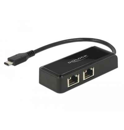 USB Typ-C Adapter - 2x Gigabit LAN 10/100/1000 Mbps