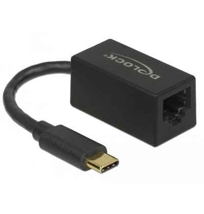 Kompakter USB Typ-C Adapter - 1x Gigabit LAN 10/100/1000 Mbps schwarz