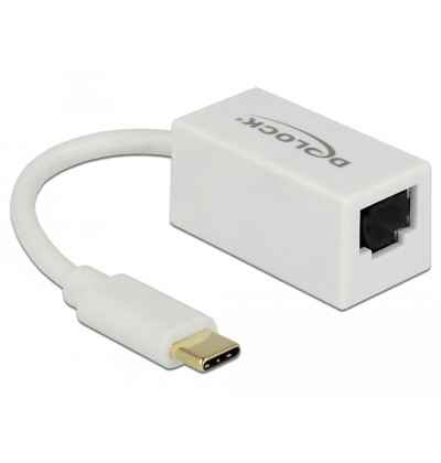 Kompakter USB Typ-C Adapter - 1x Gigabit LAN 10/100/1000 Mbps  weiß
